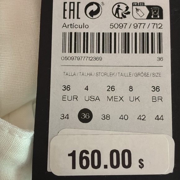 NWT. Massimo Dutti Cream Linen Blend Flowing Trousers with Buckle Detail Size 4. - Picture 12 of 12